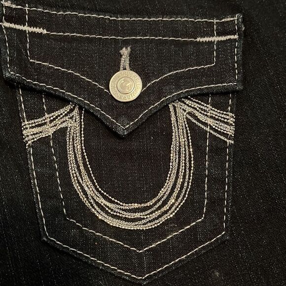 True Religion Silver Embellished Blue Denim Jeans Boho Feminine Casual - Picture 8 of 12